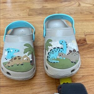 NEXT KIDS Dinosaur Clogs - Gray and Blue Super Cute